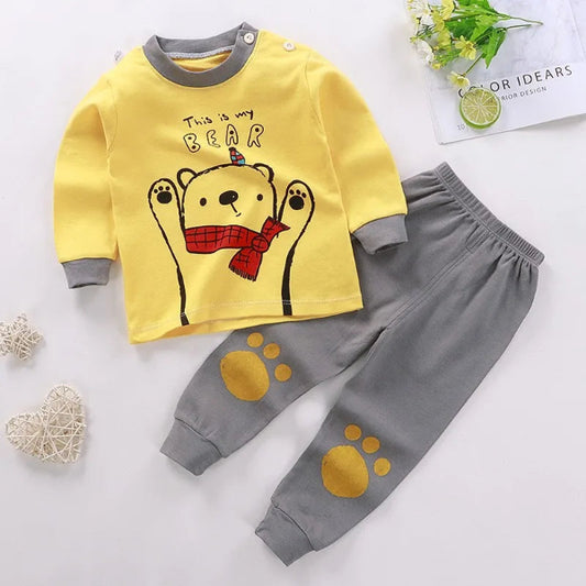 cozy and cute children’s home wear clothing set yellow