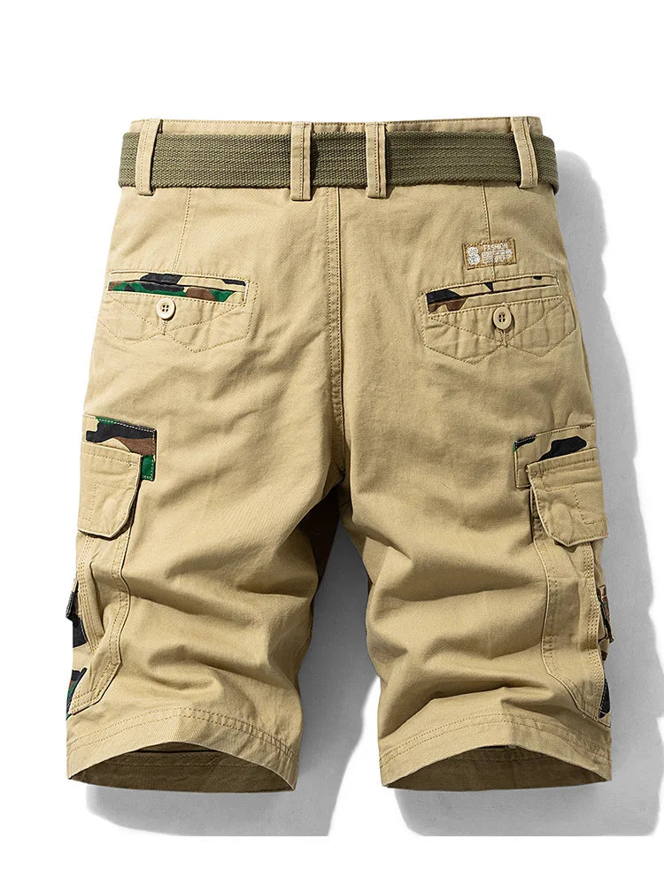 Men 100% Cotton Camouflage Cargo Shorts New Summer Jogger Casual Shorts Pants Quality Male Straight Knee Length Tooling Shorts