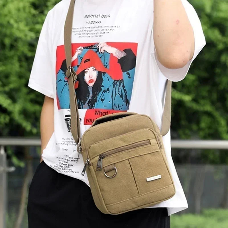 Fashion Mens Canvas Bag Casual Handbag  -  cross chest