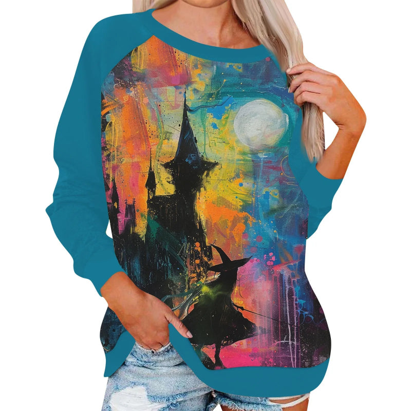 Women'S Halloween Theme Print Tops - 4