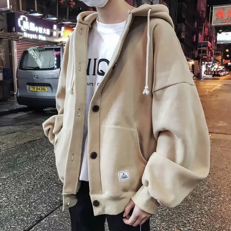  Men's Hoodies Kpop Style Streetwear  - 2nd. beige