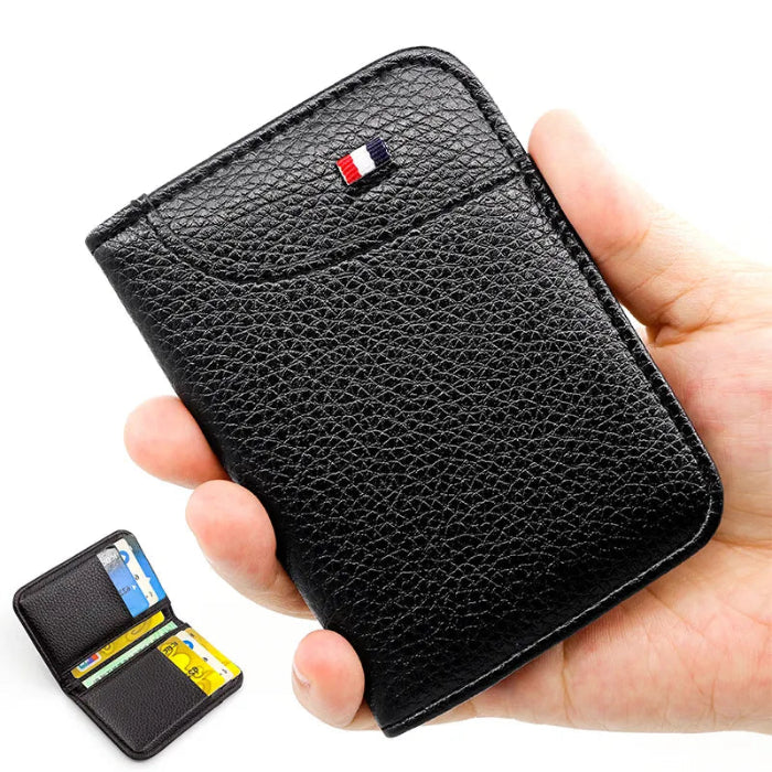 Compact PU leather slim credit card wallet for men with multiple slots -2