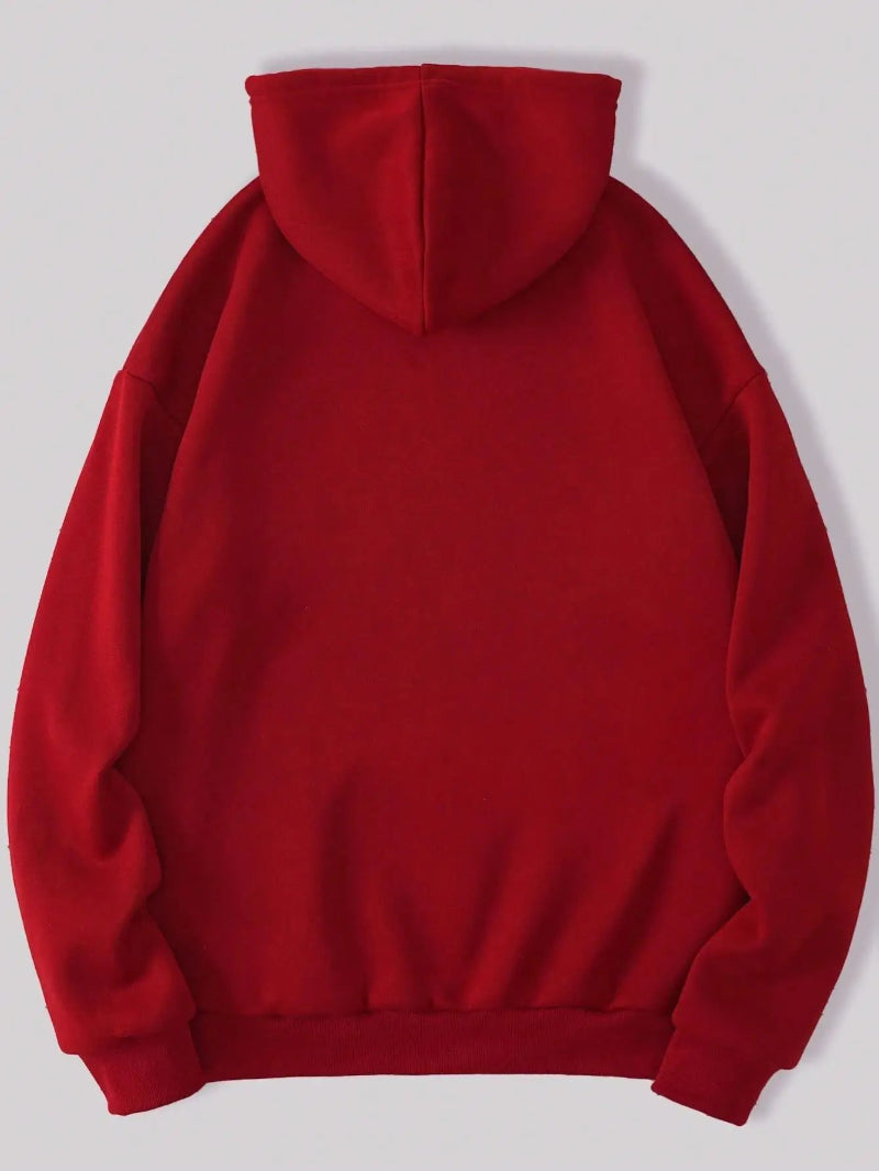 Faith Hope Love Letter Graphic Women Hoody  - red Back