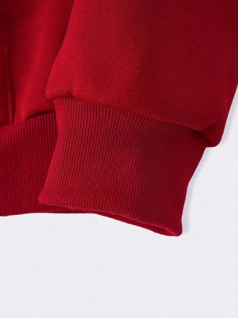 Faith Hope Love Letter Graphic Women Hoody  - Red sleeve