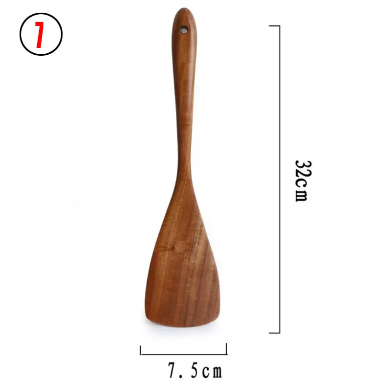 Thailand Teak Wooden Kitchen Utensils – Spoon, Ladle & Turner