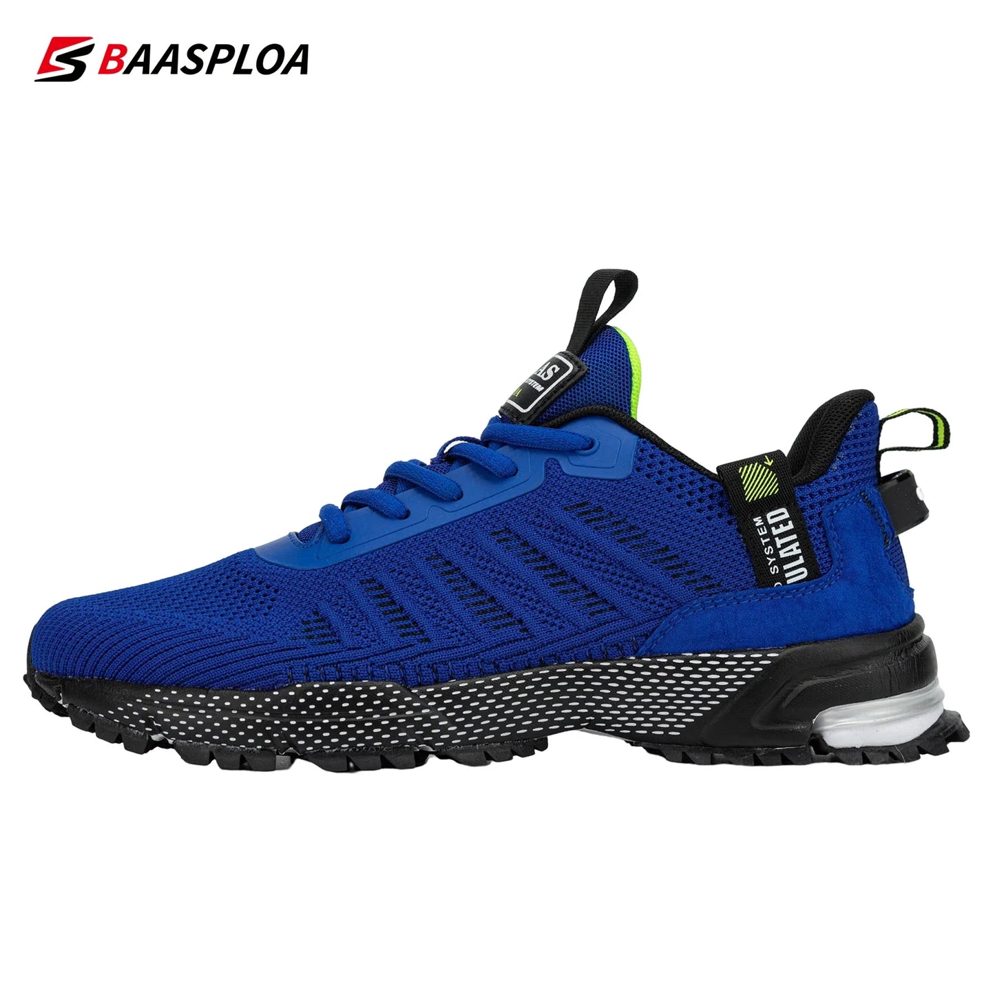Baasploa men's mesh breathable running shoes – lightweight non-slip sneakers in plus size. blue