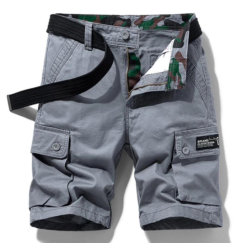 Brand Clothing Summer 100%Cotton Cargo Shorts Men Breeche Bermuda Beach Jogger Shorts Tactical Casual Shorts Male Dropshipping