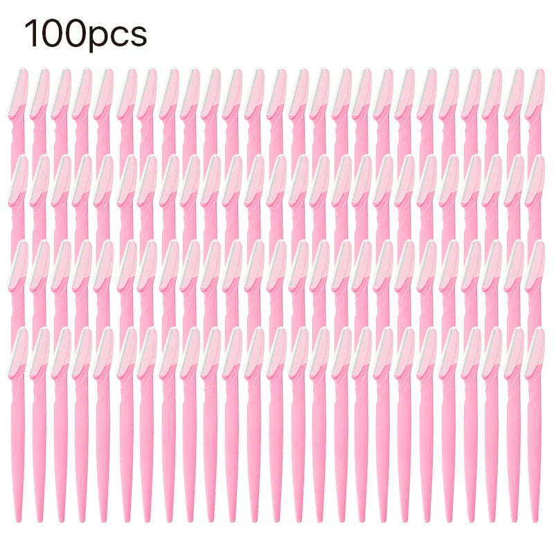 100 pink eyelash extensions on a white background with '100pcs' text above.