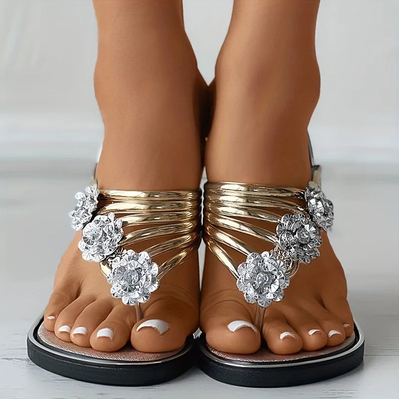 Women's Fashionable Casual Flat Bottom Sandals - Outdoor Wear Toe Post Flip Flops for Beach And Sea Side