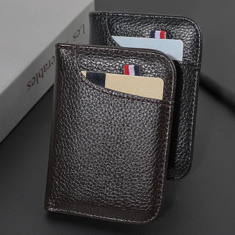 Compact PU leather slim credit card wallet for men with multiple slots  -4