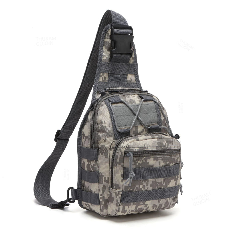Camouflage sling bag on a white background