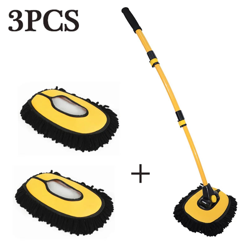 Telescoping car wash mop with long handle and bendable brush for easy cleaning  -8