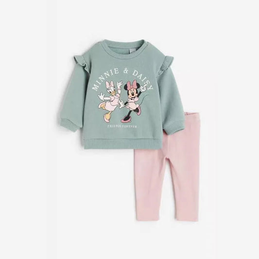 Minnie's Little Girl Sportswear Set - green pink