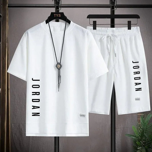 Men's T-shirt + shorts two-piece  - white 03