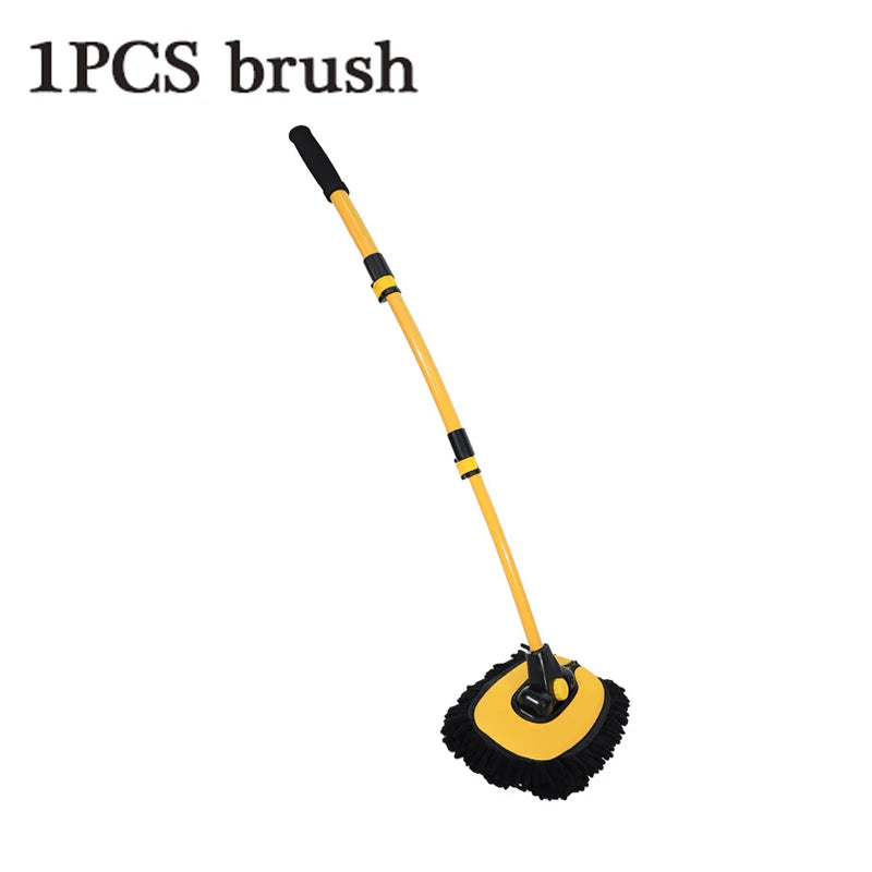 Telescoping car wash mop with long handle and bendable brush for easy cleaning   -7