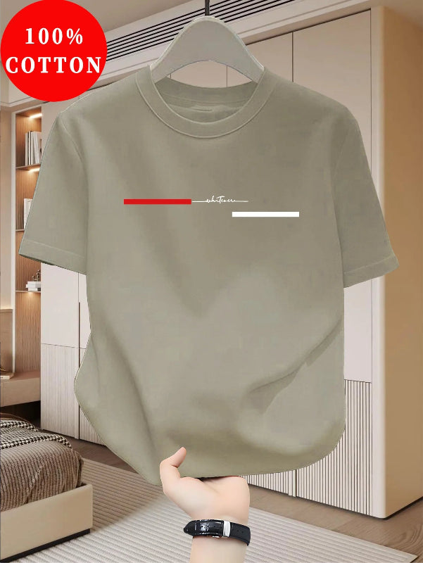Green t-shirt with a brand logo on a hanger in a bedroom setting