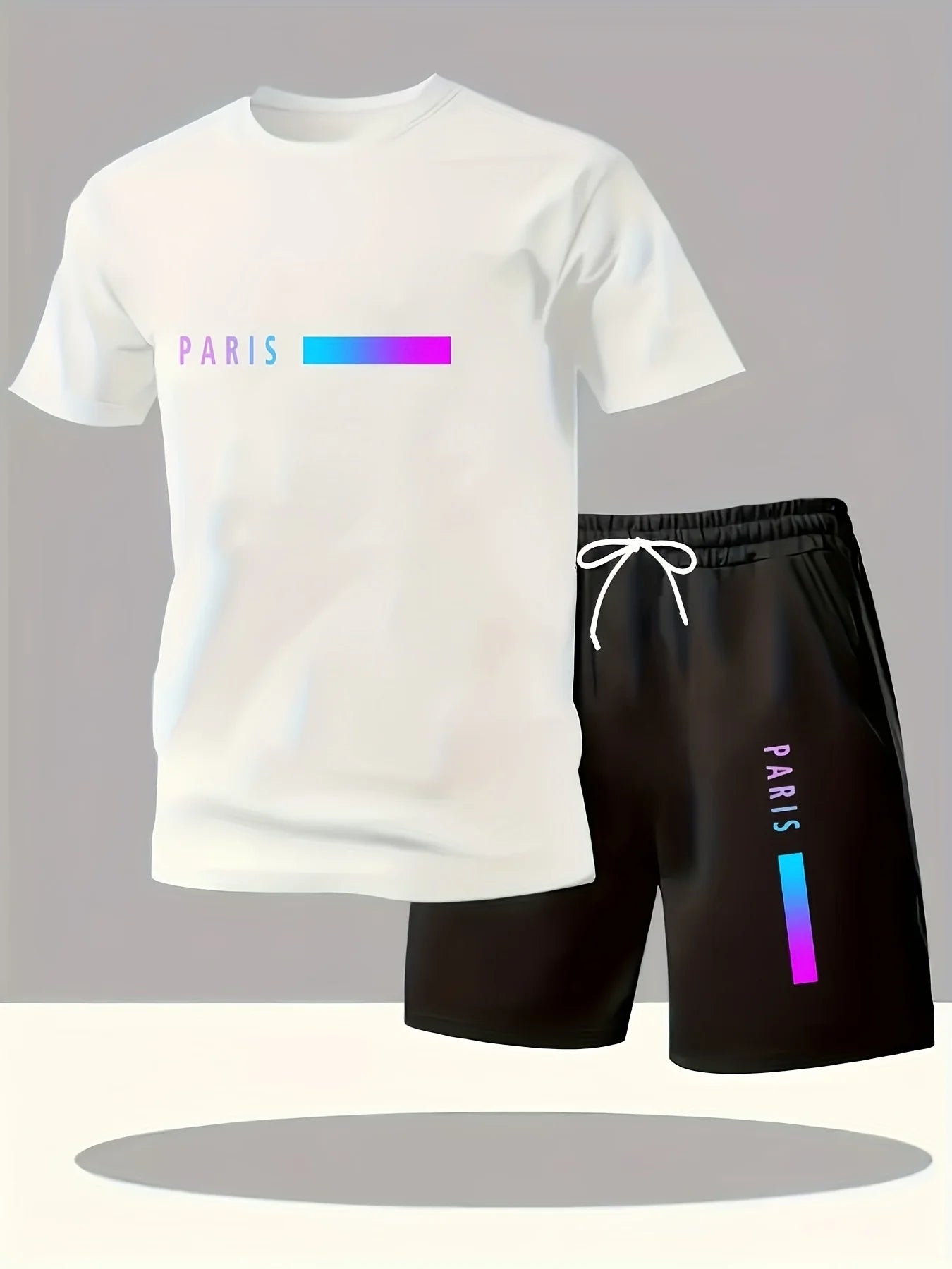 New Summer Men's Casual T-Shirt and Shorts Two-Piece Set Relaxed Fit Men's Short-Sleeve Breathable Athletic Set Two-Piece Set