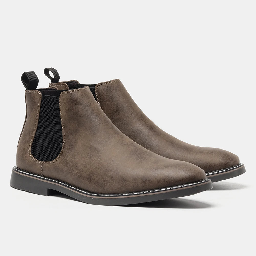 Men’s Retro Leather Ankle Boots – Comfortable 2026 Fashion Boots