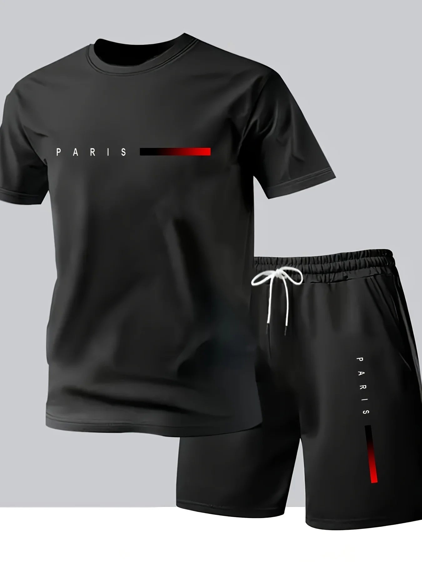 New Summer Men's Casual T-Shirt and Shorts Two-Piece Set Relaxed Fit Men's Short-Sleeve Breathable Athletic Set Two-Piece Set