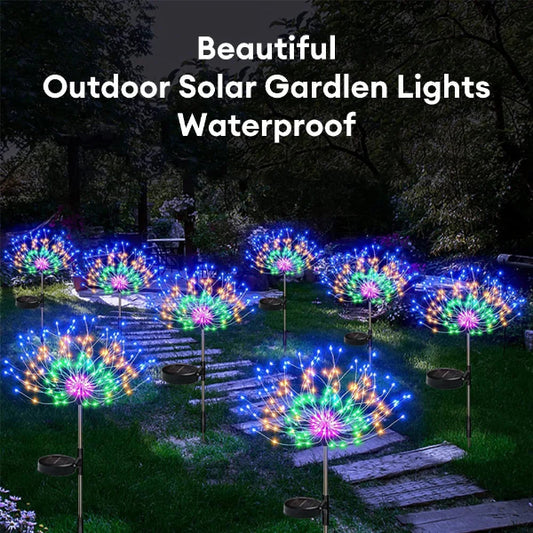 Solar firework light grass globe dandelion lamp with 90/150/200 LED for garden, lawn, and holiday outdoor decoration- 1 multicolor