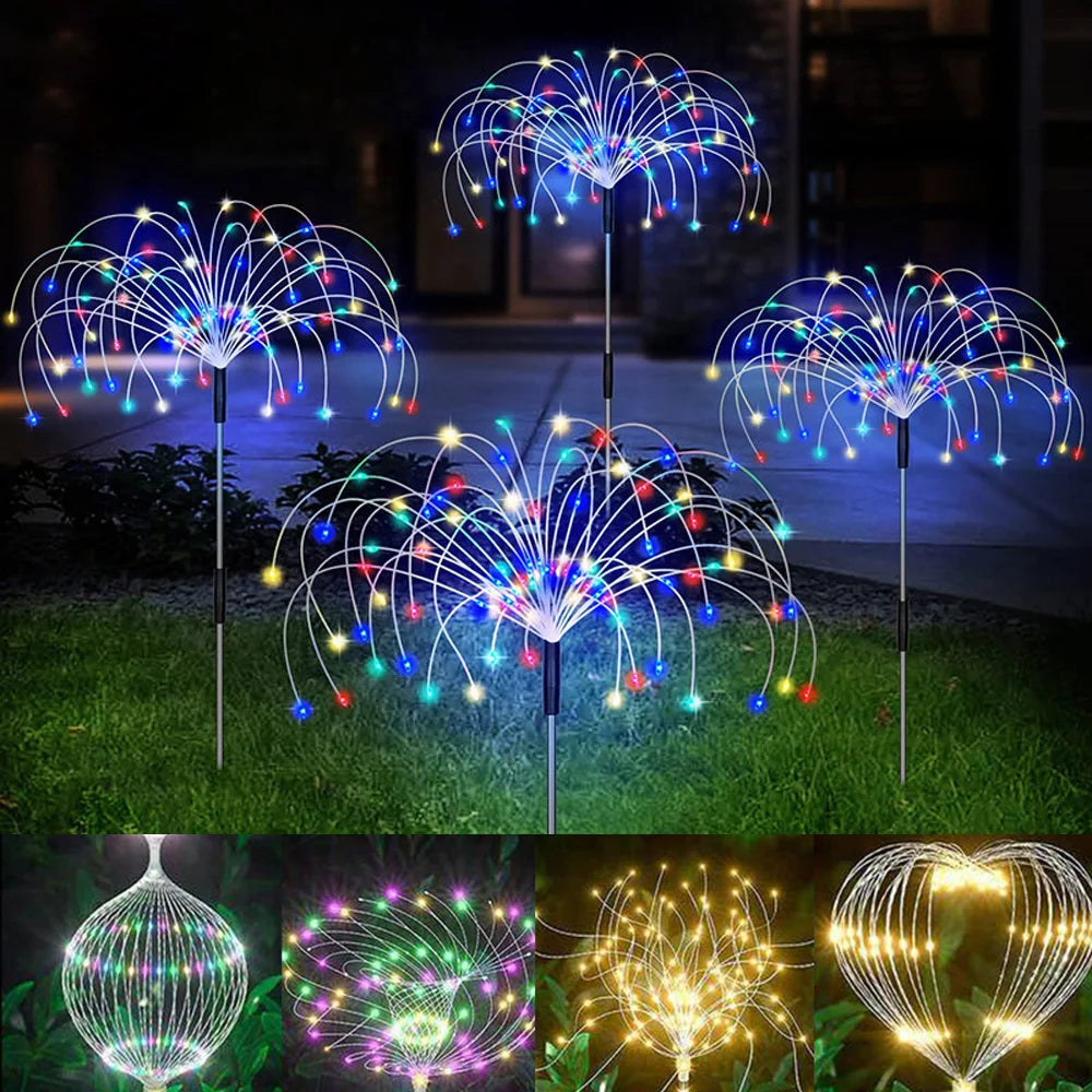 Solar Firework Light Grass Globe Dandelion- 10 choose style to set up