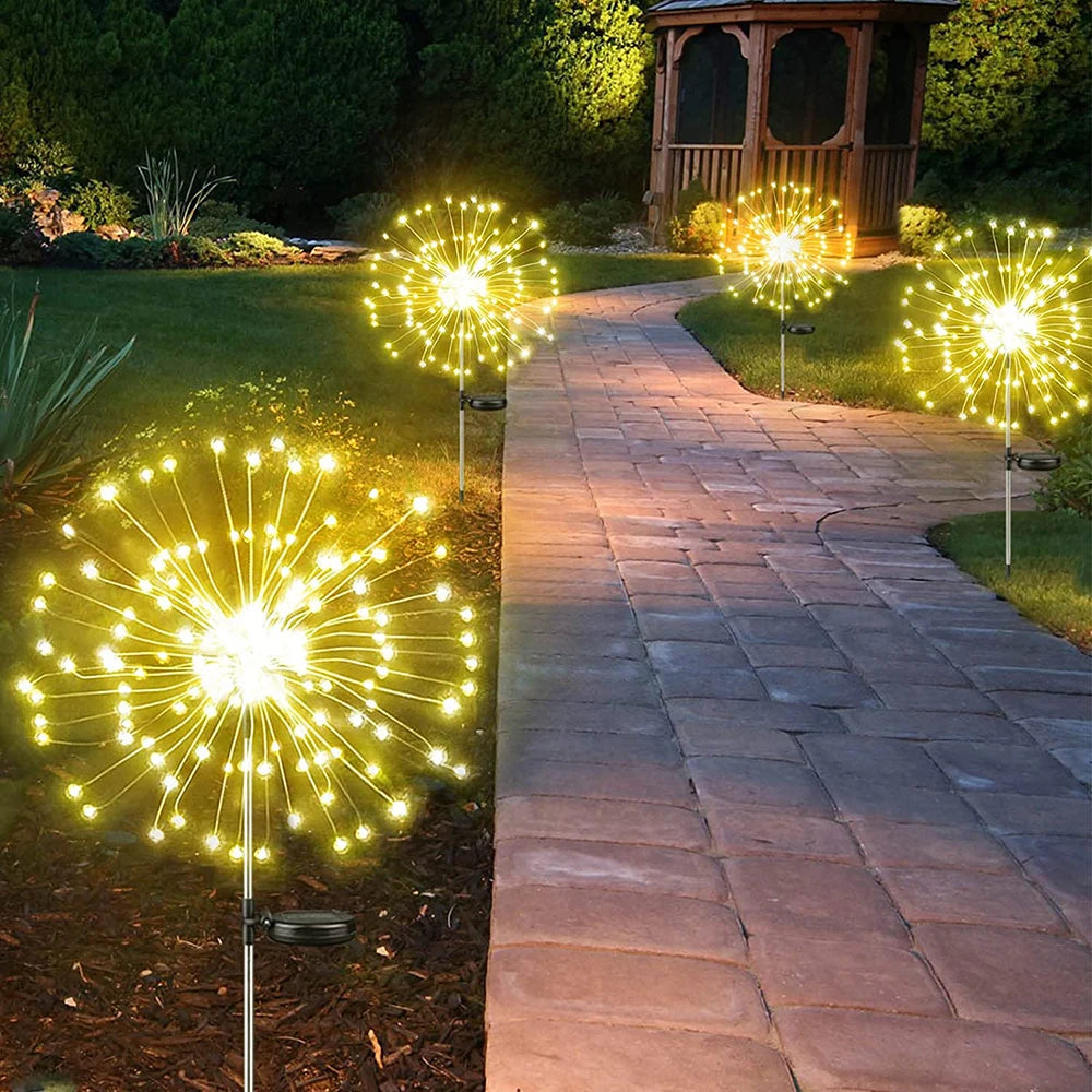 Solar firework light grass globe dandelion lamp with 90/150/200 LED for garden, lawn, and holiday outdoor decoration- 12
