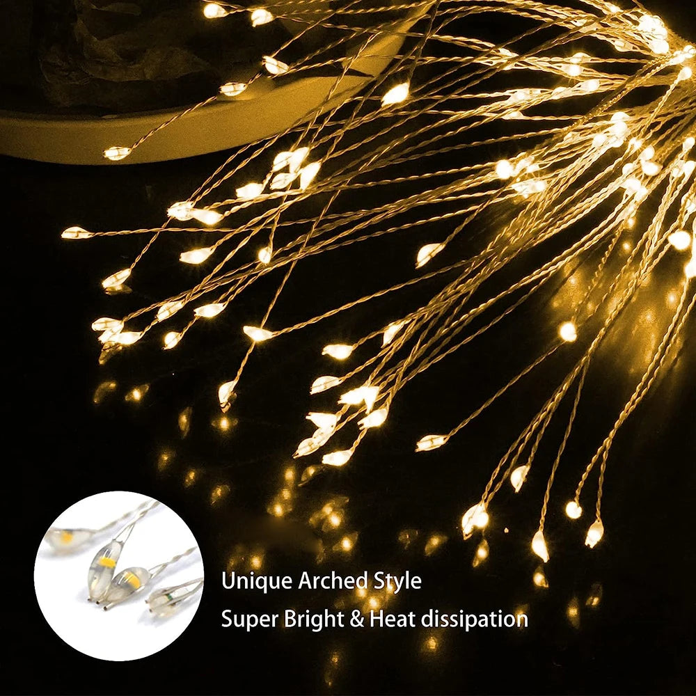 Solar Firework Light Grass Globe Dandelion- 4 -warm white