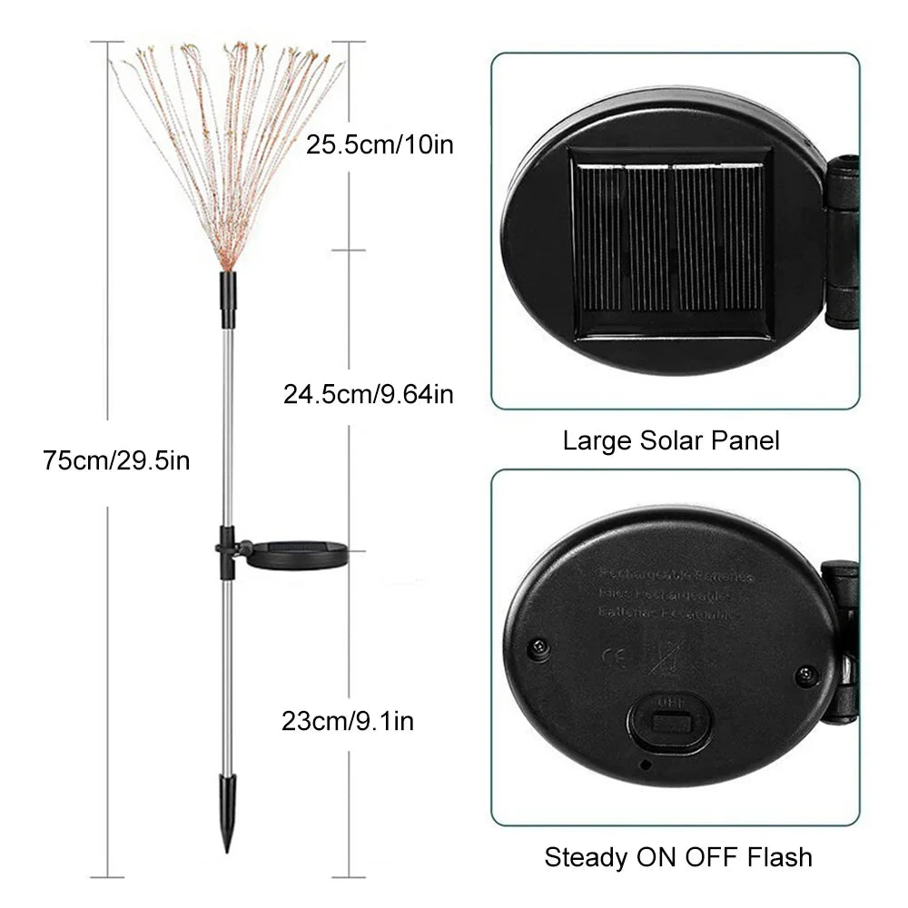 Solar Firework Light Grass Globe Dandelion- 5 - dimensions