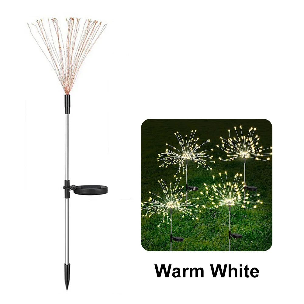 Solar Firework Light Grass Globe Dandelion- 7 - warm white