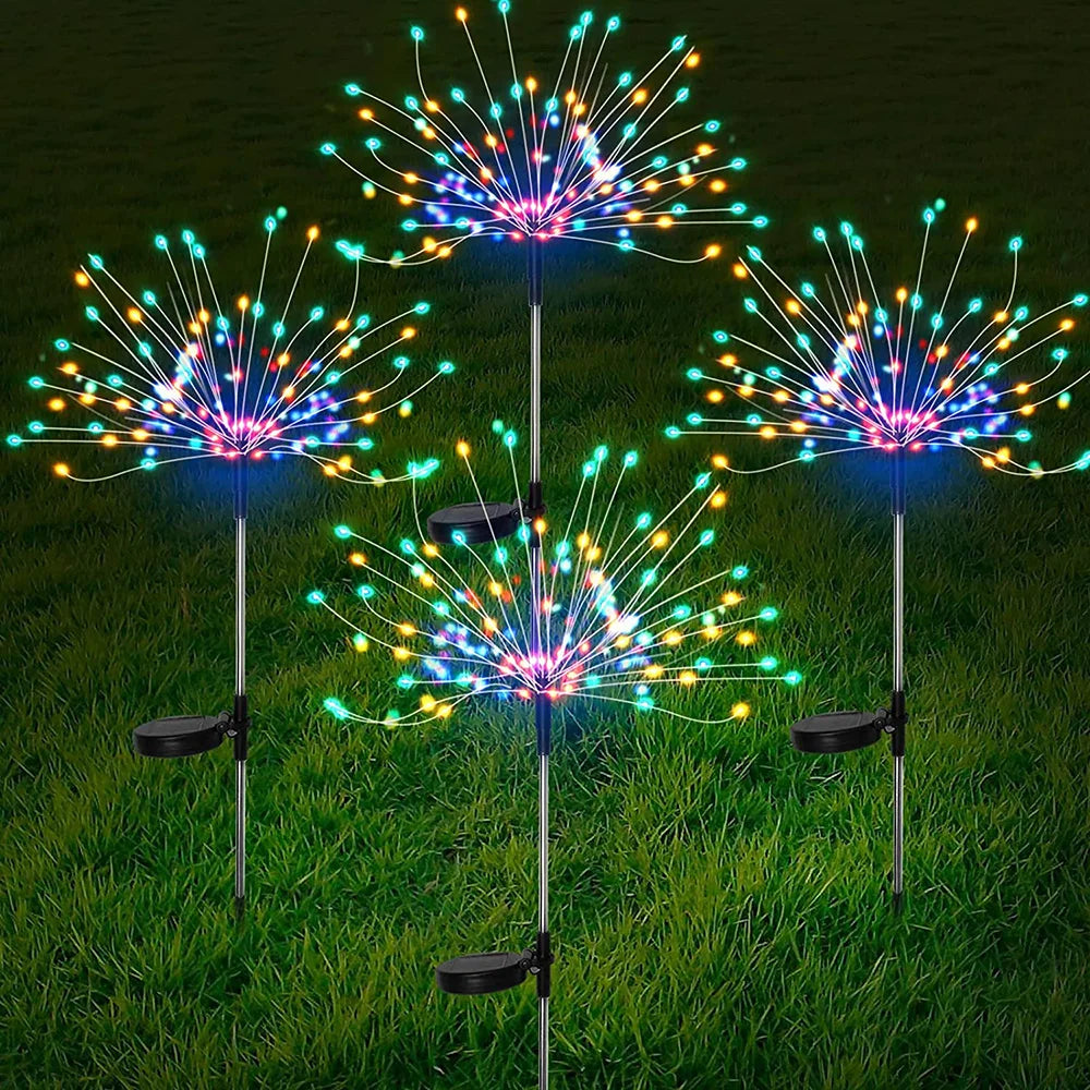 Solar Firework Light Grass Globe Dandelion- 9 color sample