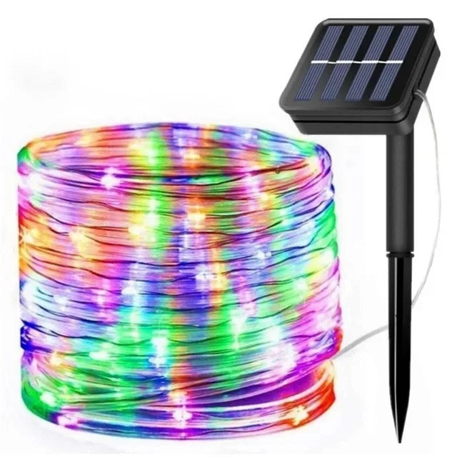 300LED Solar Rope Strip Light Waterproof Outdoor Fairy Lights for Garden- multicolor4