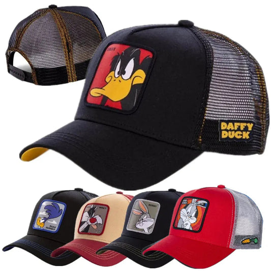 Unisex Anime Cartoon Baseball Cap with High-Quality Patch Trucker Hat - daffy duck