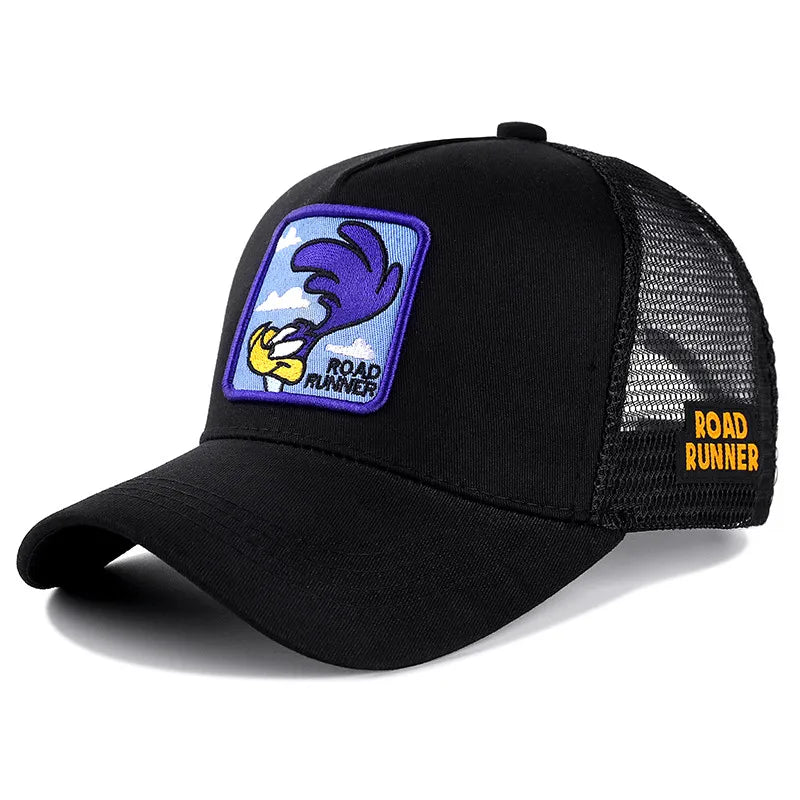Unisex Anime Cartoon Baseball Cap with High-Quality Patch Trucker Hat - road runner