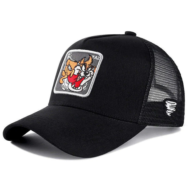 Unisex Anime Cartoon High Quality Cap - black and white