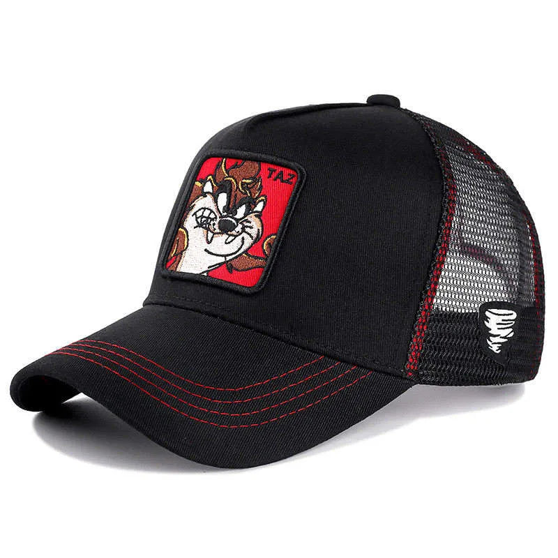 Unisex Anime Cartoon Baseball Cap with High-Quality Patch Trucker Hat - blue