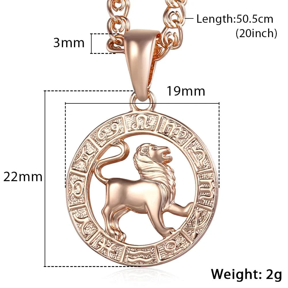 Women's Zodiac Sign Pendant 12 Constellation Charm  - Leo  measurements
